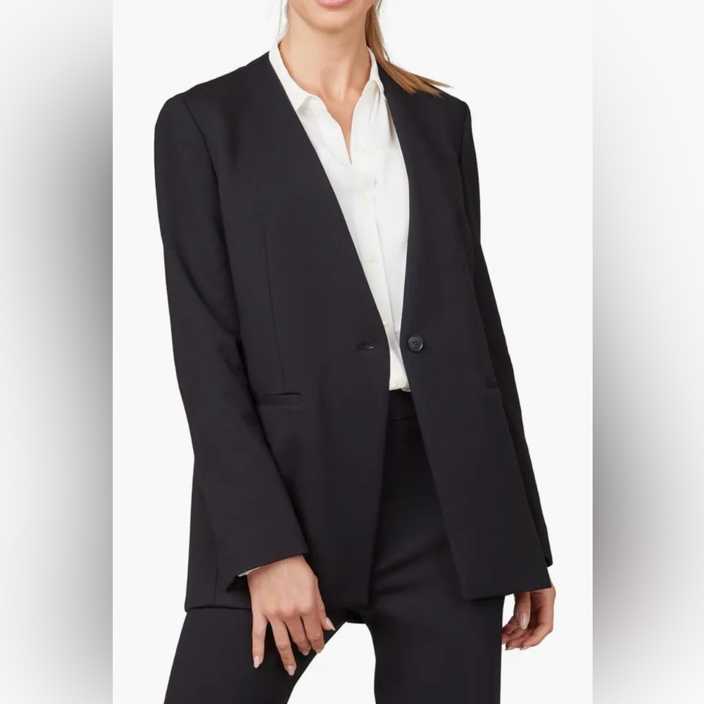 SPANX THE PERFECT OVERSIZED BLAZER IN PINSTRIPE SIZE 1X - Picture 4 of 9